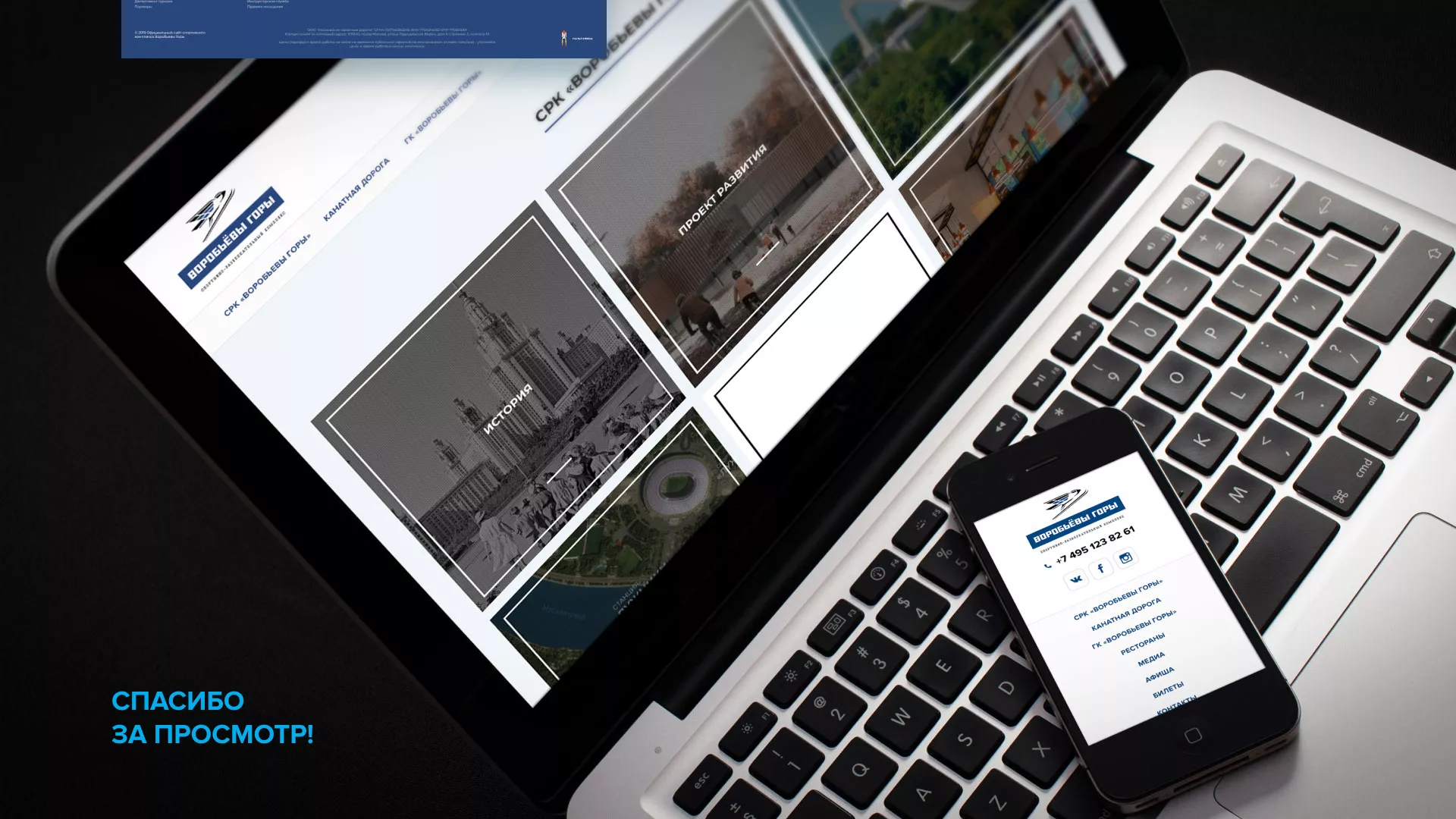 Разработка сайта в Менделеевске для спортивно-развлекательного комплекса «Воробьёвы горы»